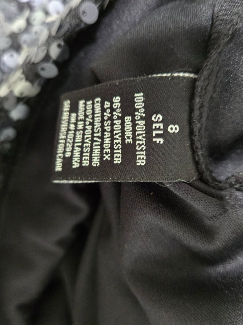 Dressbarn Black Sequin Dress Size 8 Sleeveless Glam Party Evening Holiday Formal - Picture 7 of 11